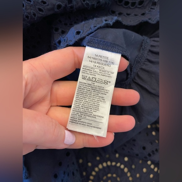 GAP One-Shoulder Black Cotton Dress Size 14P - Picture 6 of 8